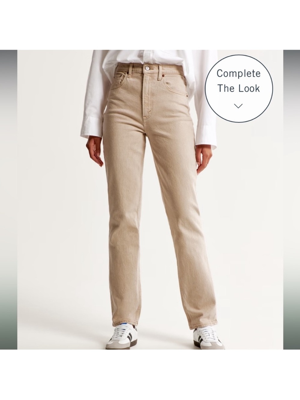 Abercrombie 90s straight ultra High-Rise Straight Jeans in Khaki